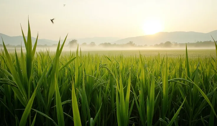 ricefield in the morning