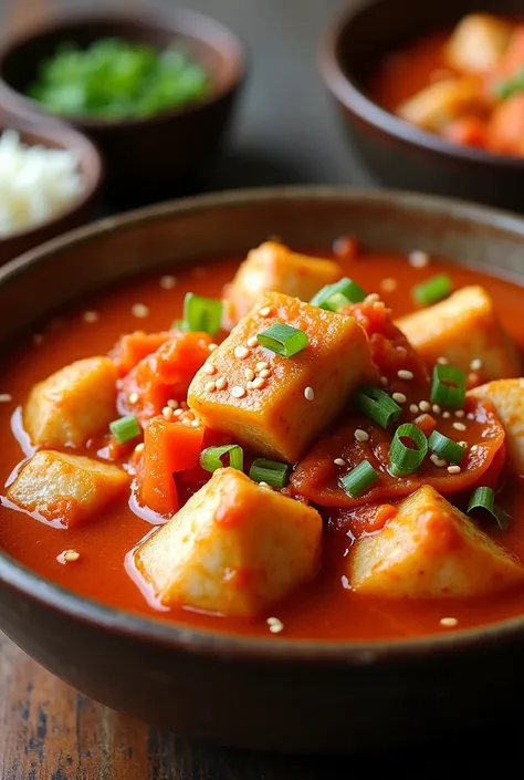 Kimchi stew and seasoned crab
