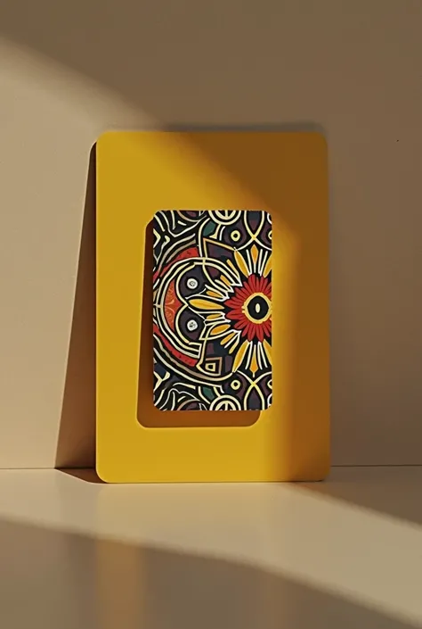 Empty yellow black E-wallet Card With songket printed 