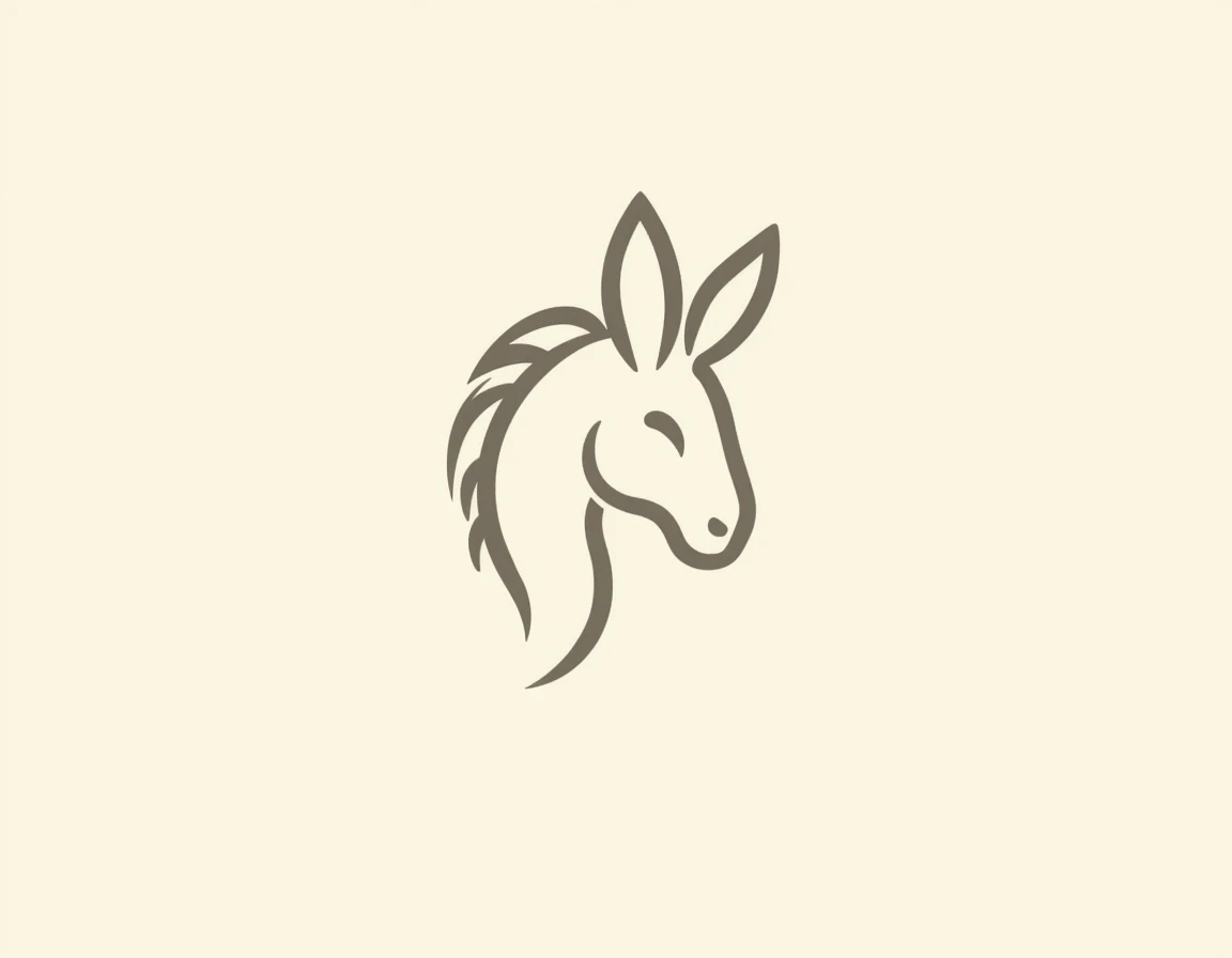 donkey minimalist line art logo