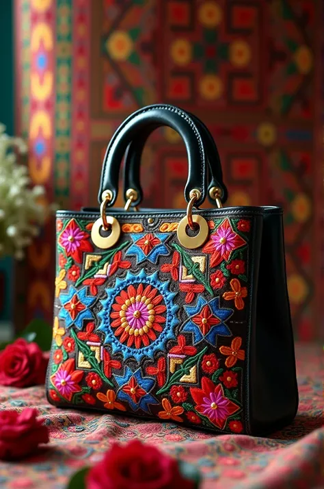 Lady Diors famous bag inspired by Iranian Baluch embroidery art