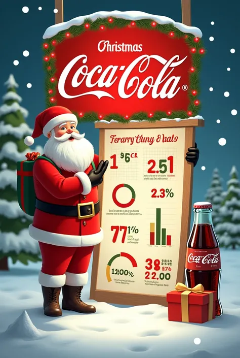 Coca-Cola Christmas poster showing statistical data