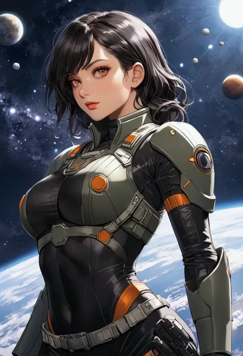 Sexy female space soldier