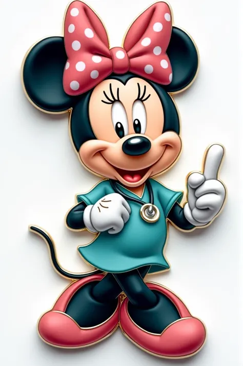 Minnie physical therapist wearing scrubs pin