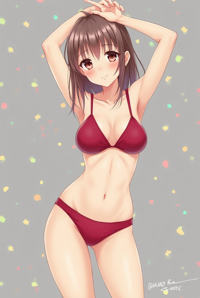 Anime girl no clothes and underwear