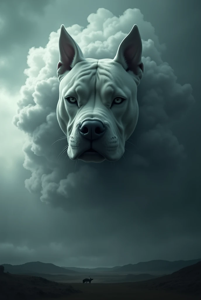 Black cloud shaped like a pit bulls head 