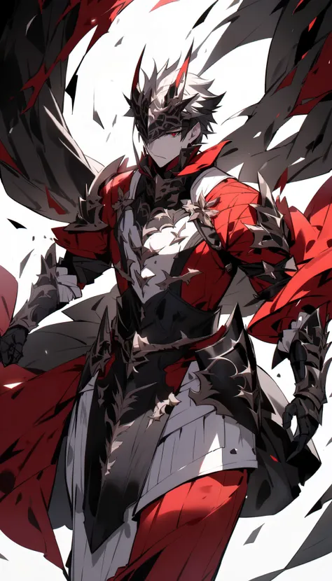 {{masterpiece、 Attention to Details }}、((White background)、arms、Gauntlets、armor、red、knife