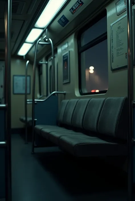 empty subway seat at night