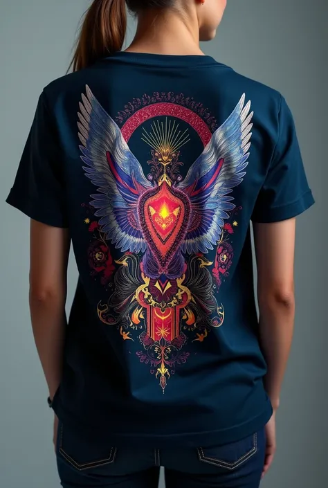 Give me more epic and original back shirt designs for a clothing brand with the name of Aura to wear on a daily basis with what is in fashion and the complete design without the shirt that reflect the name of the brand 