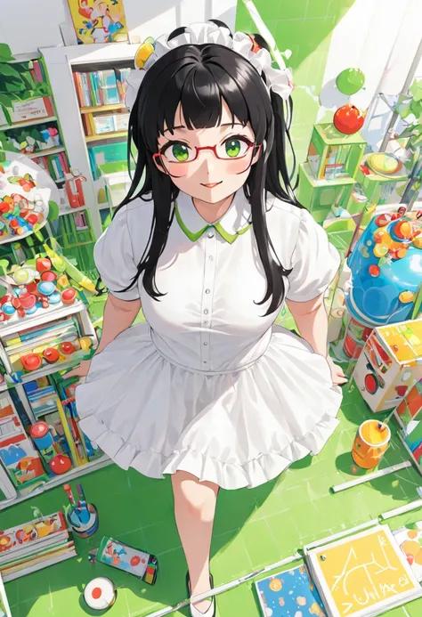 My name is Oyuki, a white woman with long, light black hair . My eyes are a vibrant light green. I am 1.67 cm tall and my body has a curvy hourglass shape: 106 cm breasts, 60 cm waist and 180 cm hips.Dressed in a short white shirt and a very long black ski...