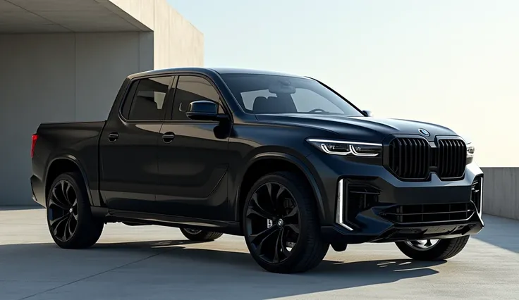 in black  2025 BMW truck side  view 