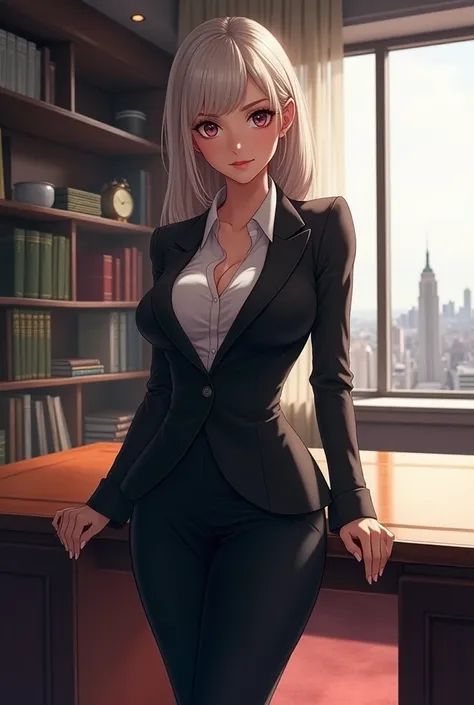 anime of older seductive milf in a business suit