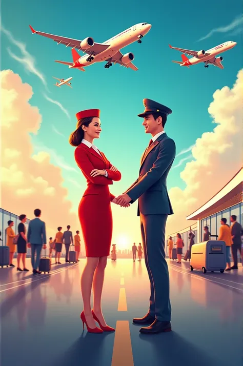 Airhostess and ground staff poster