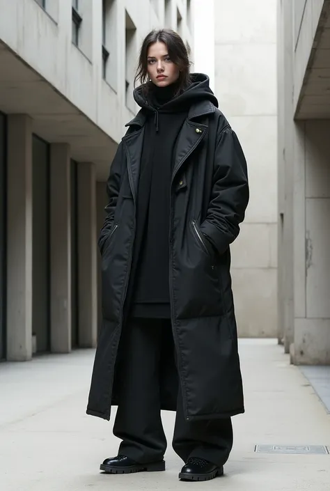 un outfit ispirato allarchitettura brutalista
stile rick owens
con una gonna