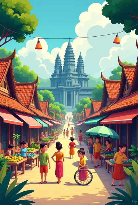 please make cartoon in cambodia
