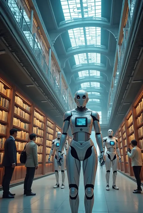 Ai-era libraries have robots on, have technology 