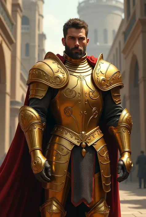 King of knight gold armor,No helmet. He is Mr,G