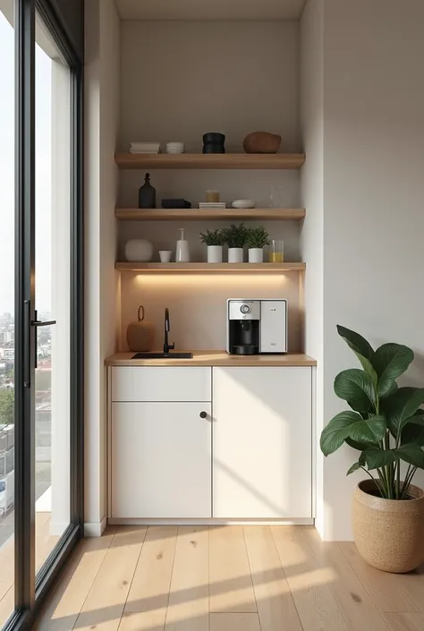 desain ruangan kantor minimalis dengan pantry kecil