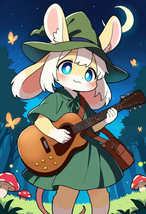 score_9, score_8_up, score_7_up, score_6_up, score_5_up, score_4_up, source_anime, best quality, amazing quality, very aesthetic, absurdres, 1girl, (furry, kemono:1.3), rabbit, rabbit girl, rabbit ears, blue eyes, blush, :3, hat, witch hat, crescent moon, ...