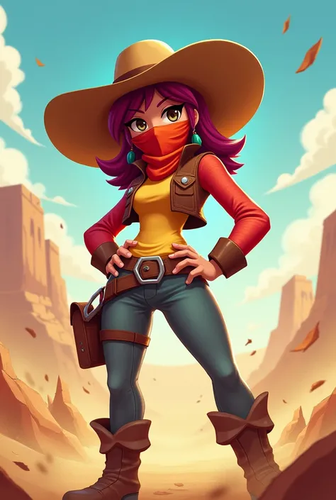 Crea una imagen de shelly de Brawl stars 