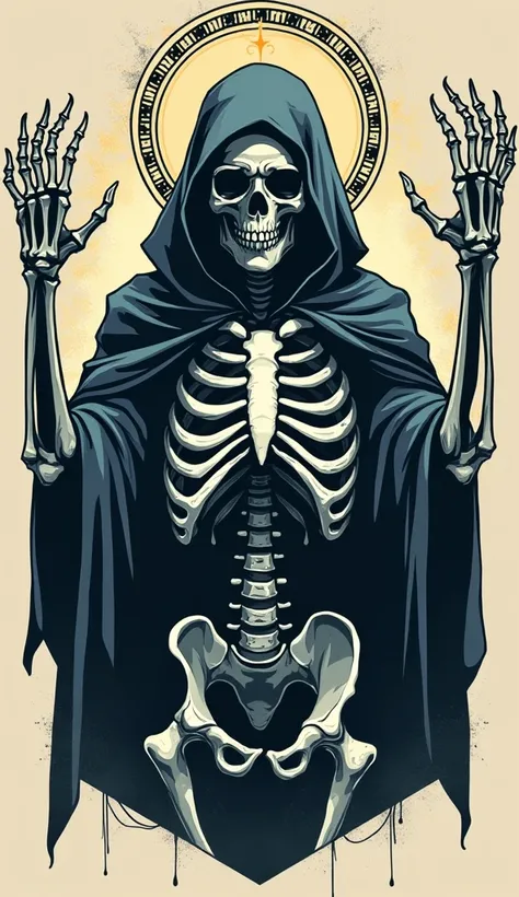 make t-shirt design with skleton (lich) (vector)
