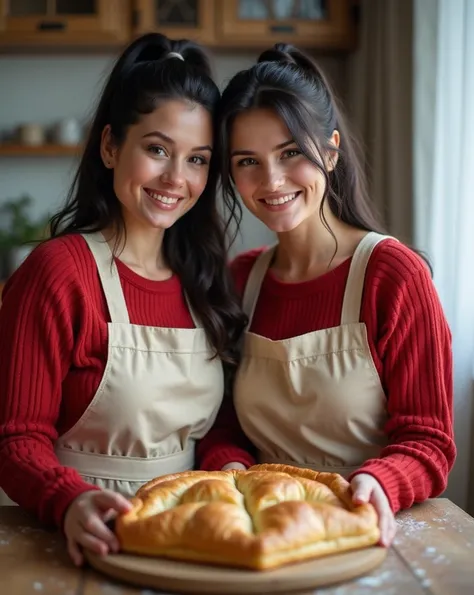 A majestic sight unfolds as two stunning 24-year-old Ukrainian beauties sit on a wooden kitchen table, surrounded by snowy weather outside. The girls porcelain skin glows with healthy shine, their broad shoulders and perfect pear-shaped curvy bodies showca...