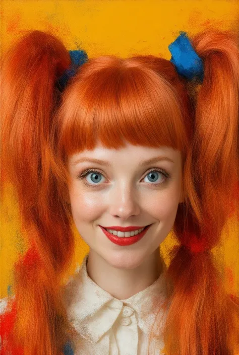 Eccentric hairstyle in the style of Pippi longstocking