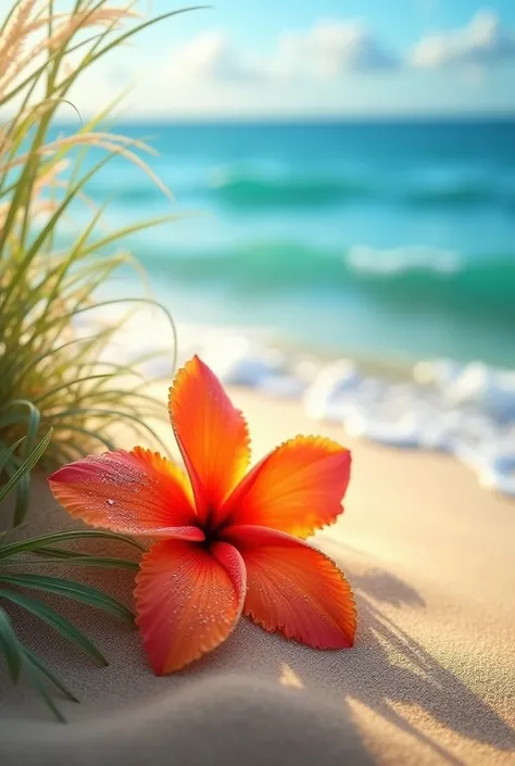 Flower on a beach