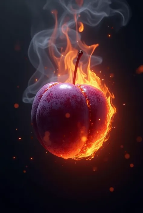 Picture of a plum burning