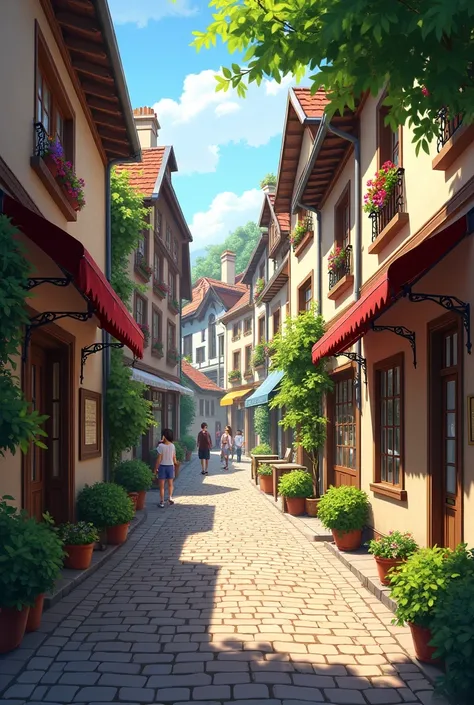 A beautiful street with coblle stone