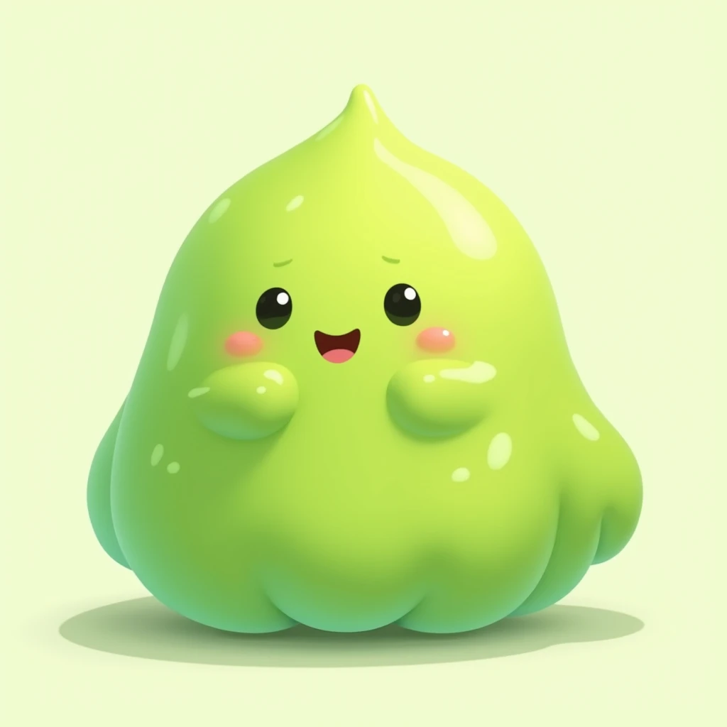 cute little fluffy chubby lime jelly 