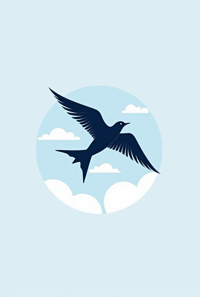 Design a logo，The Chinese name Swift ，The industry is drone aviation，Simple graphics， combines the characteristics of swallows，Drones combined with swallows， blue sky and white clouds，Monochrome graphics 