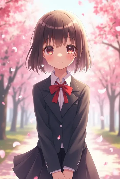 short girl
How cherry blossoms are scattered
smiling
uniformed
pretty
beauty