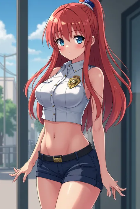 One of the anime police short shorts very sexy and Topper small, huge tits, hips widened for the penetration of a large penis. 