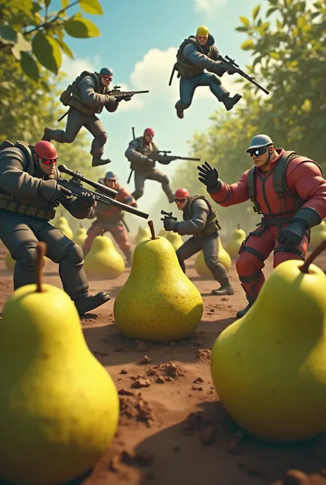 Team fortress 2 mercs attacking pears