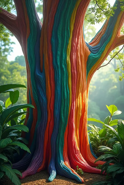 rainbow eucalyptus tree realistic photo 