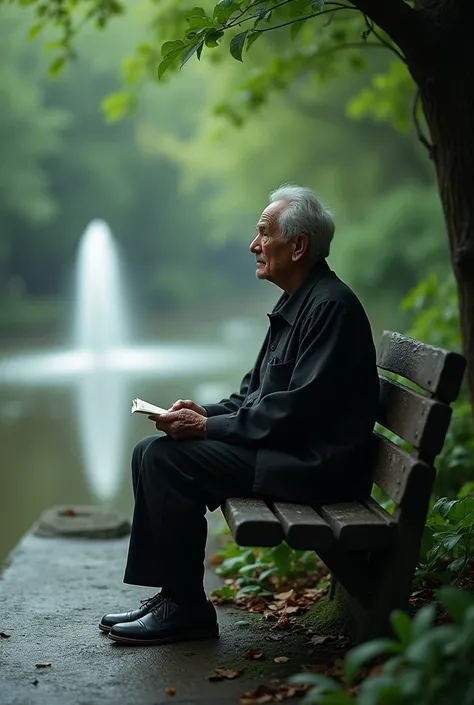 A man,sitting on a bench 