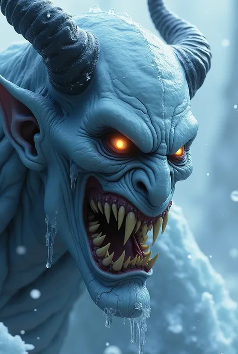  Face of an evil ice demon, With the face of Oni 