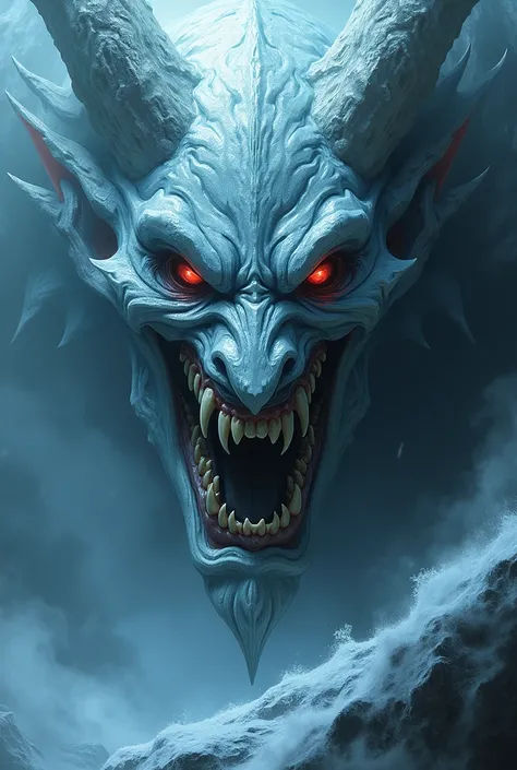  Face of an evil ice demon, With the face of Oni , Diablo 3 style 