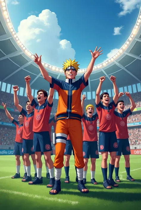 Naruto uzumaki et ses amies qui gagnent la coupe du monde de football 