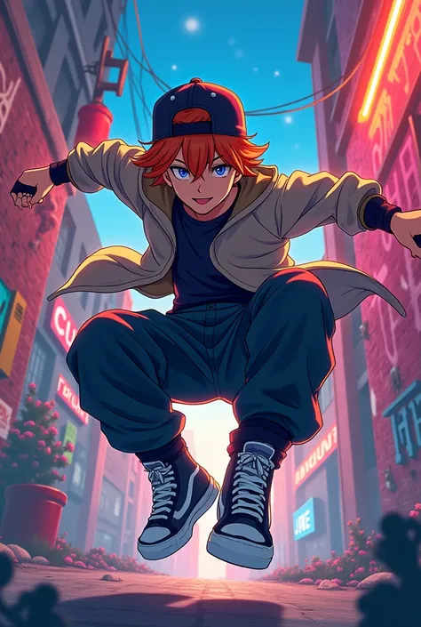 Create an anime style b boy