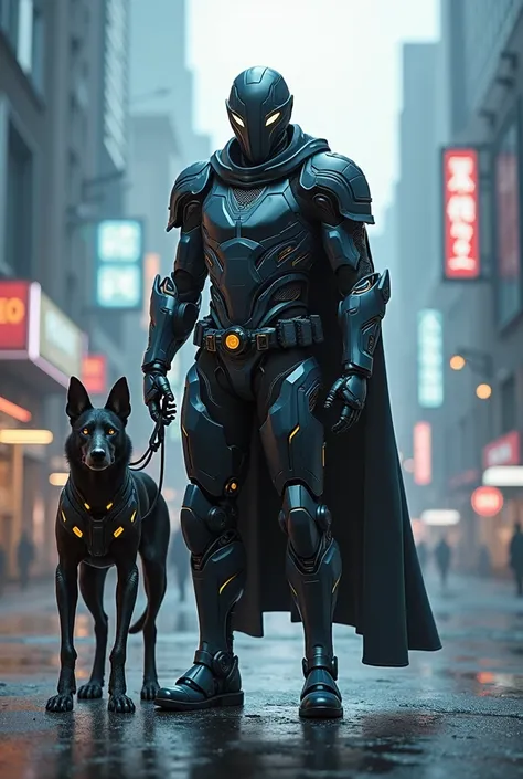 Un combattant du futur avec son cyber chien