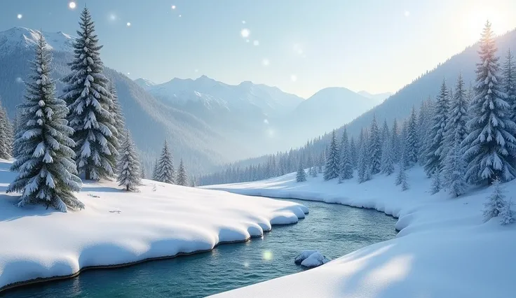 A serene winter landscape from the Buzău Mountains, perfect as a laptop screensaver.