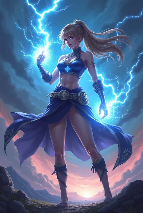 anime girl muscle mage lightning