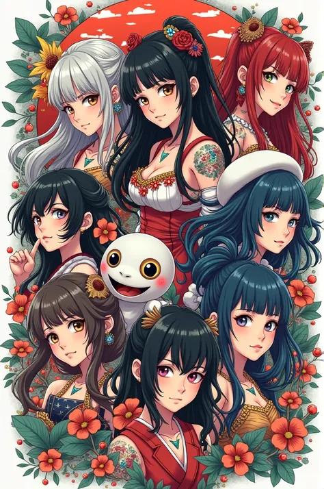 anime tattoo mix and match style