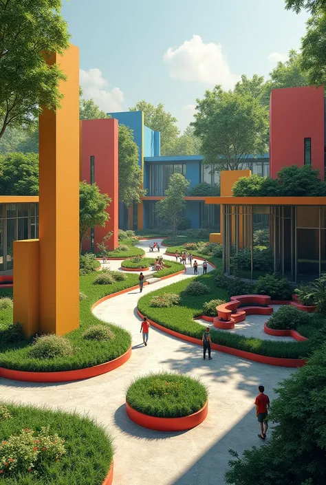 A park with elements of postmodernism 