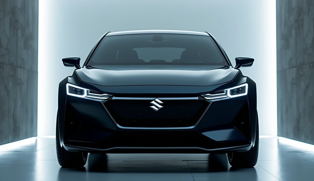 A front view of 2025 Maruti Suzuki evx in black colour in show room 