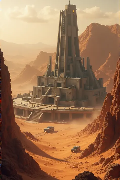 Sahara desert secret base supervillain outskirts