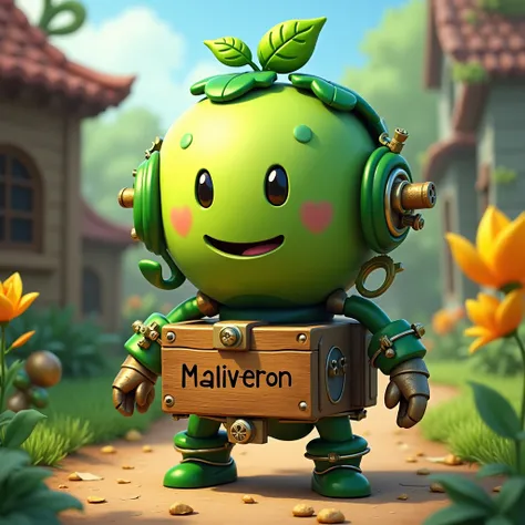 Pea shooter made of PVZ with the inscription below MaliVerON