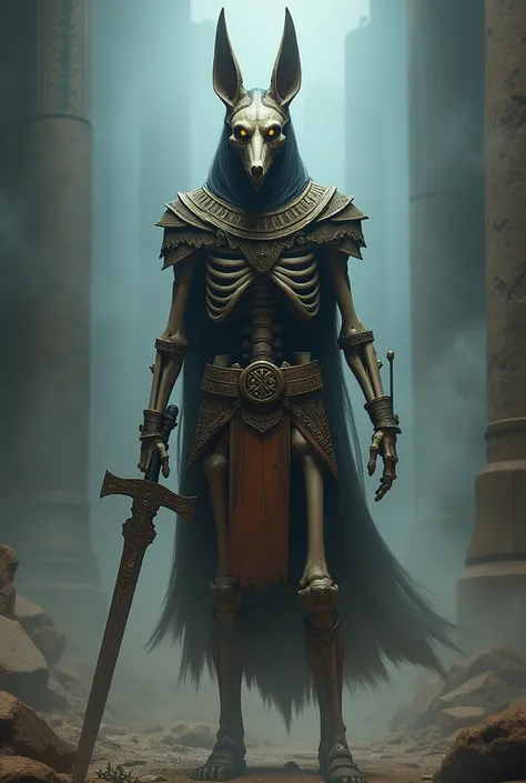 Skeleton Soldier wearing an Anubis mask